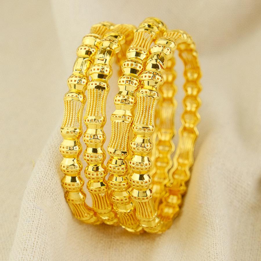Dubai Openwork Moon Embroidery Bangle - Middle East, African, and Ethiopian Bridal Jewelry