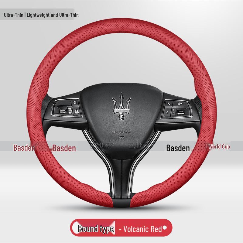 Maserati Grecale, Levante, and Ghibli Ultra-Thin Genuine Leather Steering Wheel Cover
