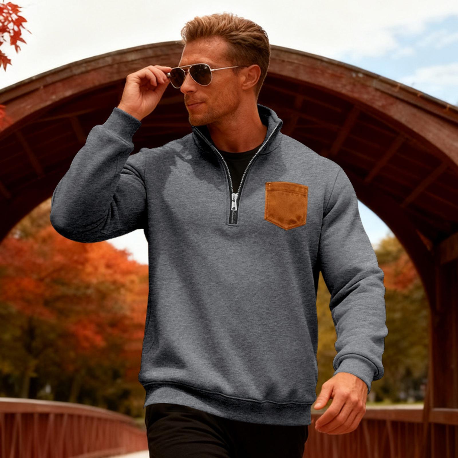 

Мужской повседневный свободный однотонный бархатный свитшот с длинным рукавом XL