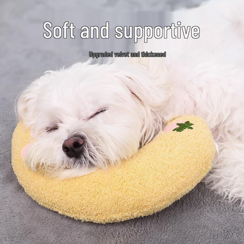 U-Shape Moon Pillow for Cats & Dogs - Special Neck Support for Deep Sleep