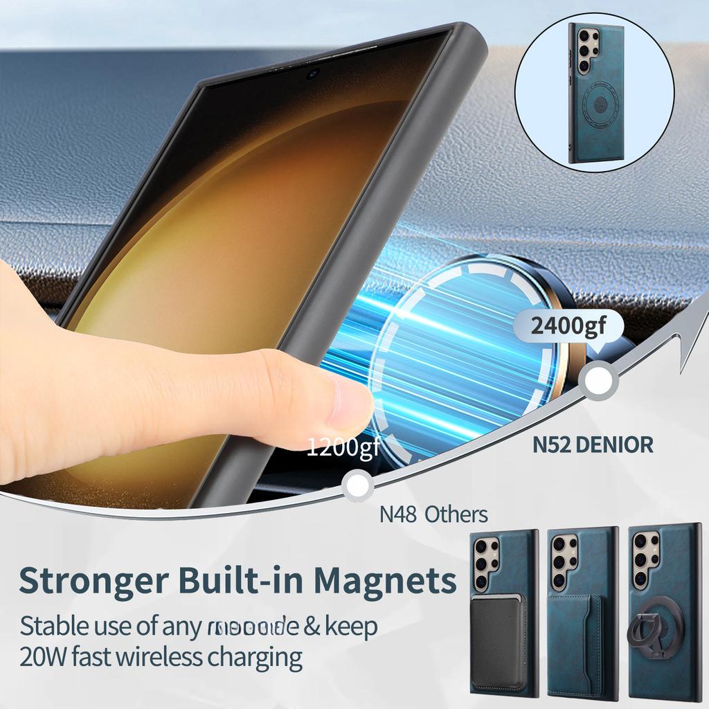 Magnetic Detachable Wallet Cover for Samsung Galaxy S26 Ultra S25 Plus S24 S23 FE Wireless Charging Card Slot Holder Phone Case
