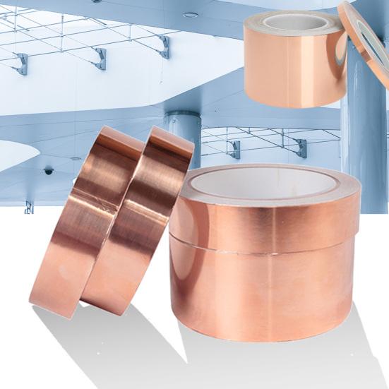 Copper Foil Tape Radiation Protection Good Conductivity Heat Resistance 20m Self Adhesive Tape for Guitar