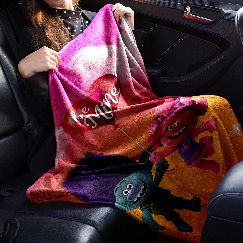Trolls Theme Printed Blanket - Perfect for Couch, Bed, Travel & Outdoor Use | Machine Washable, Cozy & Durable.
