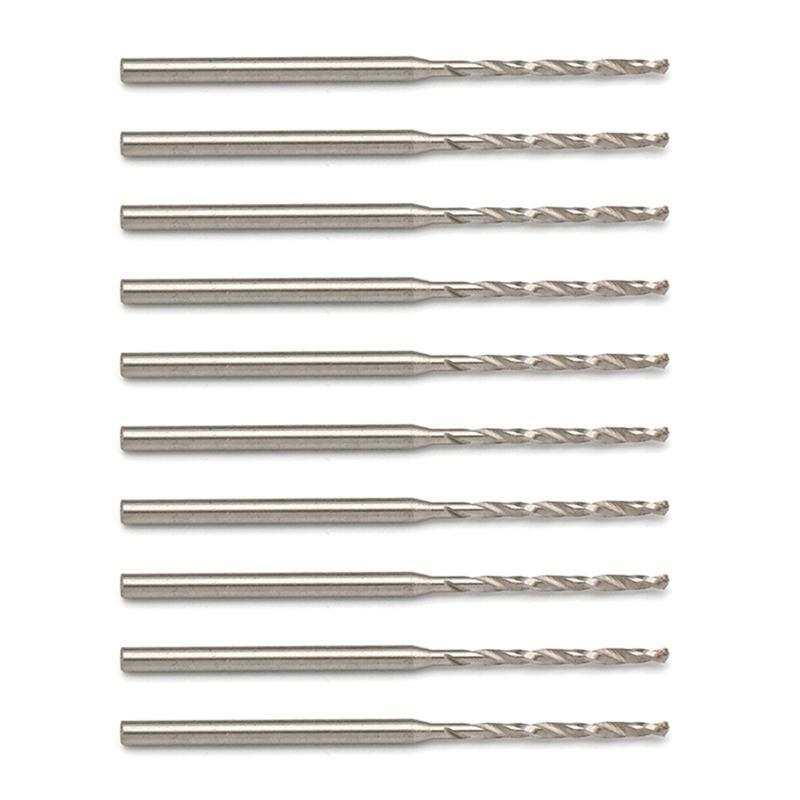 652F Multipurpose 10 Pieces 2.35mm Shank Mini Twist Drill Bits Set for Home Repair and Craft Enthusiasts Engraving Drill Bits