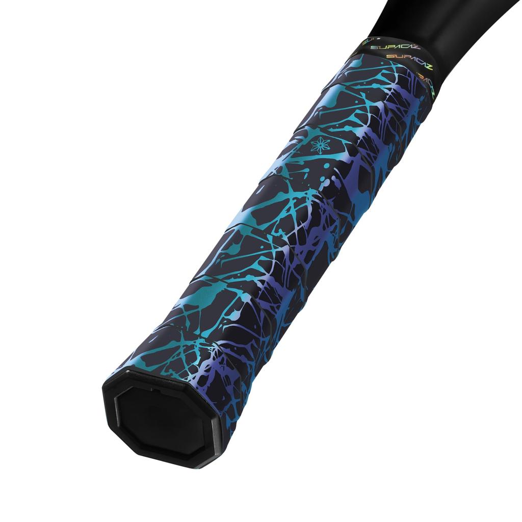 Supacaz Super Sticky Kush Tennis Overgrip Splat Blue Refractor 3 Pack - - -