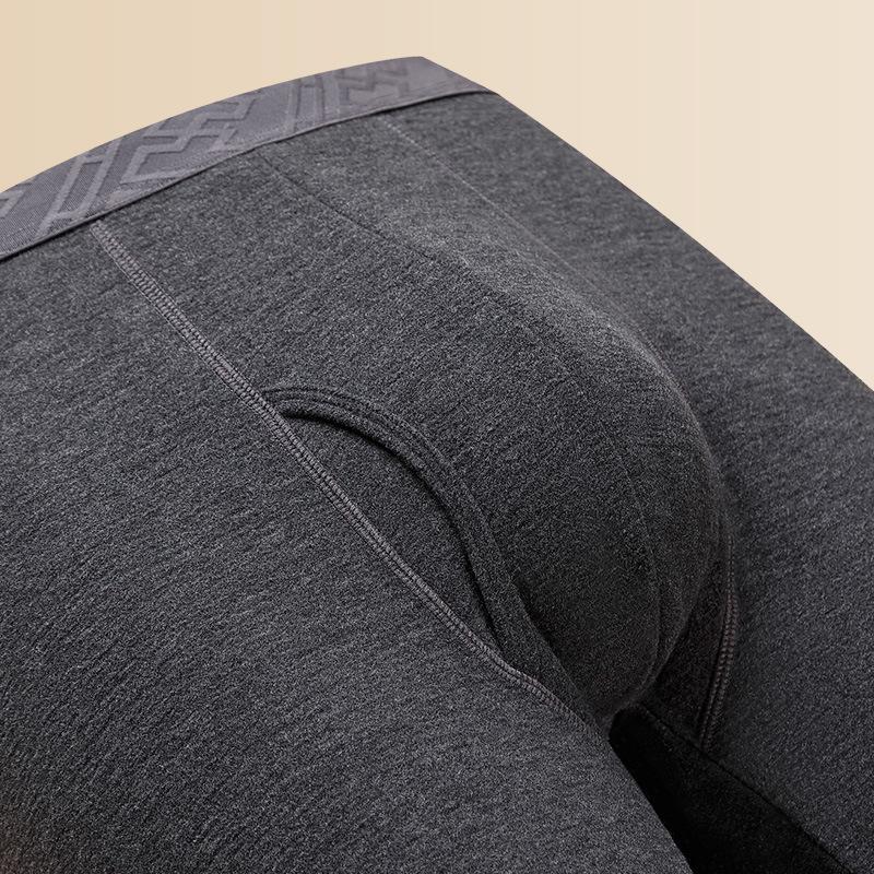 Men's Thermal Underwear Set: Sheep Wool, Mulberry Silk, and Bamboo Fiber for Autumn/Winter Warmth