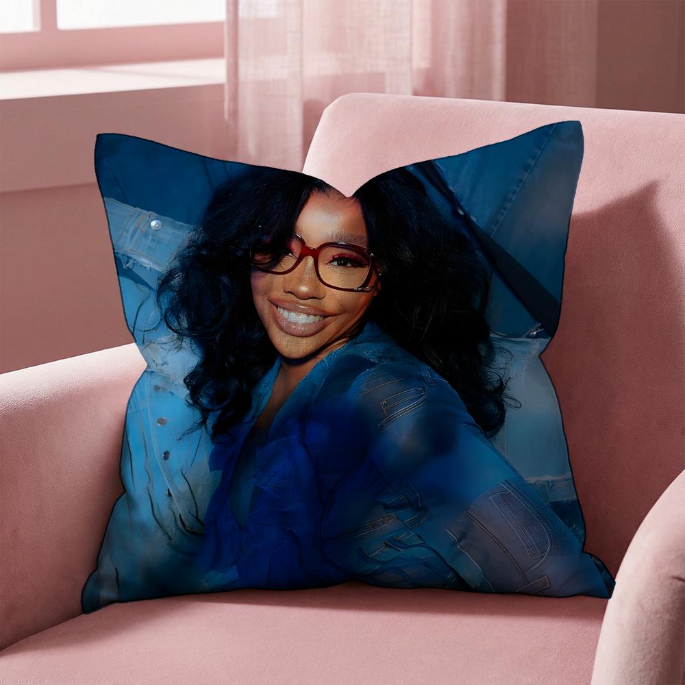 SZA Cushion Cover Multi-Scene Pillow Cover for Home & Car - Reversible, Soft & Durable for Daily Use