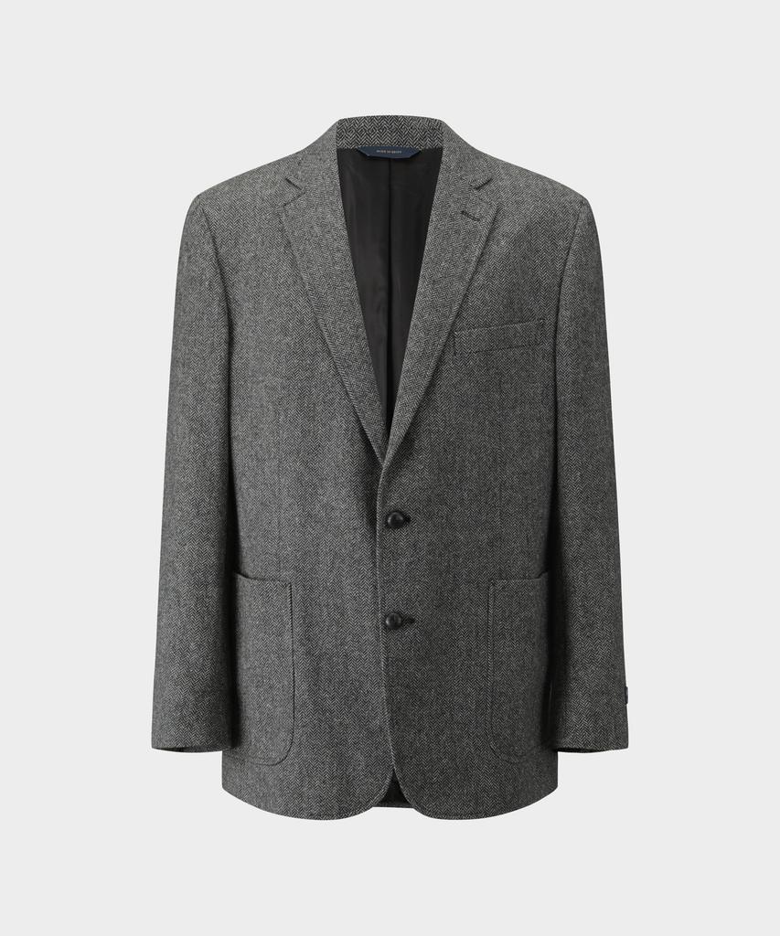 Brooks Brothers Wool Tweed Herringbone Jacket (Grey) (Bbjsmff402)