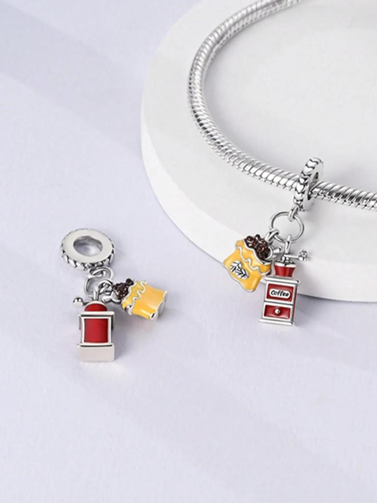 Copper Plated Original Charms Delicious Donut Cupcakes Beads Fit Bracelet Women'S Jewelry Gift