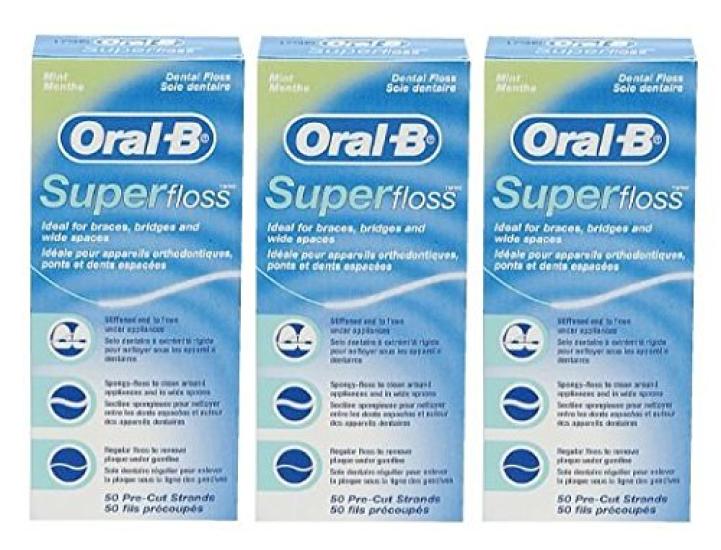 

Brown Super Floss Mint Super floss 50 pieces x 3 pieces Oral-B Oral-B