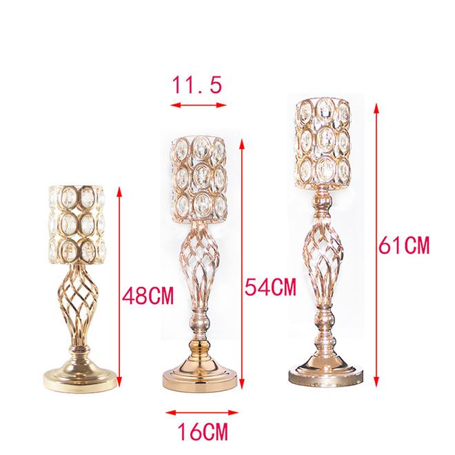 Dropship Metal Diamond Crystal Multi-Functional Gold Tall Vases Wedding Banquet Centerpieces Vase for Party Decoration