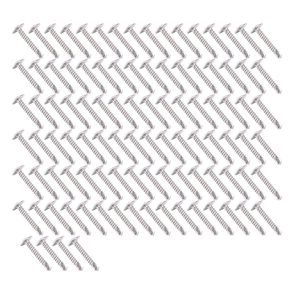 100Pcs Self Drilling Screw M4.2x25 Round Washer Stainless Steel Fastener Accessory Set Kit