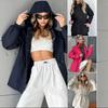 Women's Long Sleeve Hooded Drawstring Windbreaker Jacket