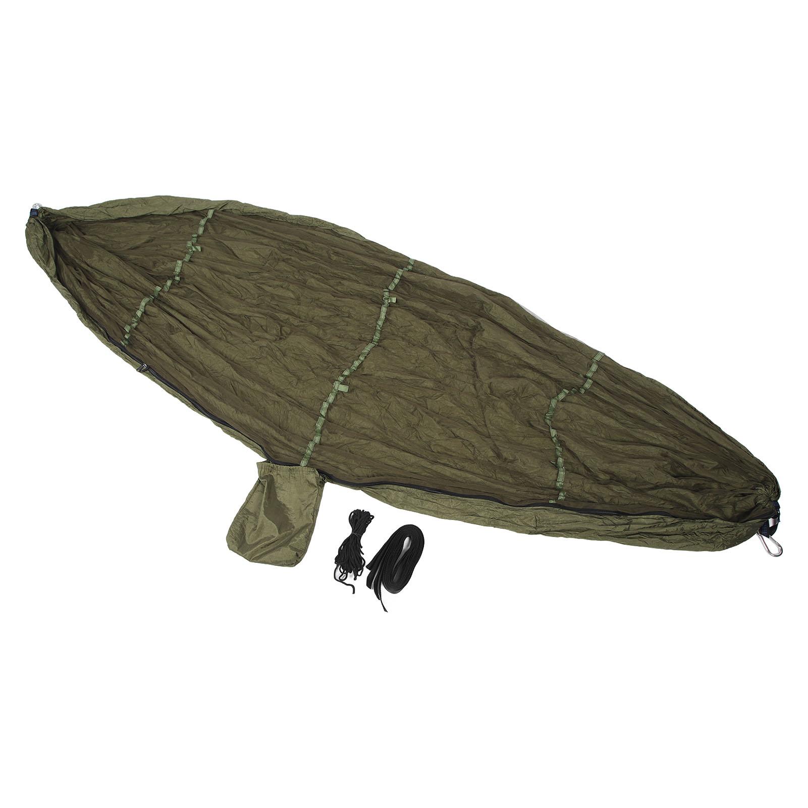 

Гамак для кемпинга с сеткой, ткань нейлон 210T, защита от падения, складной, темно-оливковый, 440,9 фунта, портативный