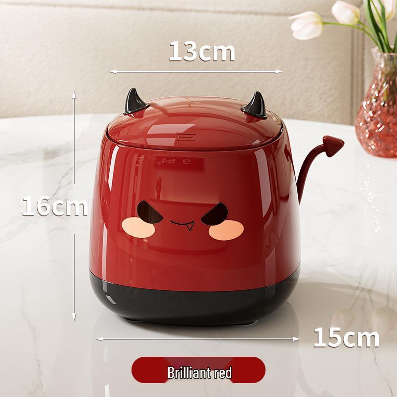 

Creative Cute Pet Desktop Trash Can: Little Devil Press-Type Storage Box with Tail for Essential Garbage Disposal красный