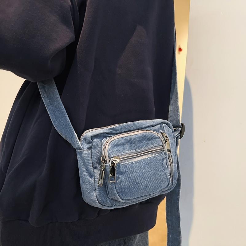 Denim Bag Women's Sports Shoulder Crossbody Bag Men's Mini Mobile Phone Bag