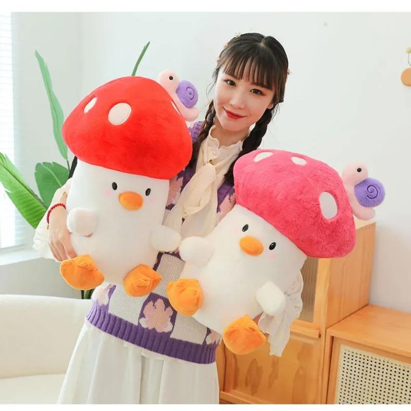 Creative Cartoon Cute Mushroom Chicken Soft Plush Stuffed Doll Toys Hobbies Kawaii Home Decoration Festival Gifts for Friends