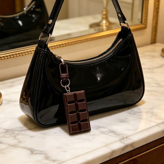 Simulated Chocolate Keychain Pendant Mini Realistic Chocolate Charm for Bags