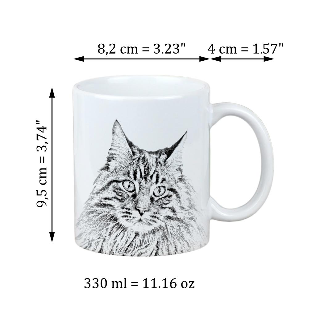 Maine Coon - Cup with a Cat, Cute Cup with Graphics, a Gift with Your Photo from the Art-Dog Brand