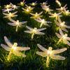 50LED Solar Dragonfly String Lights with 8 Modes Outdoor Garden Fairy Lights Waterproof Solar Powered for Patio Yard Christmas Decor