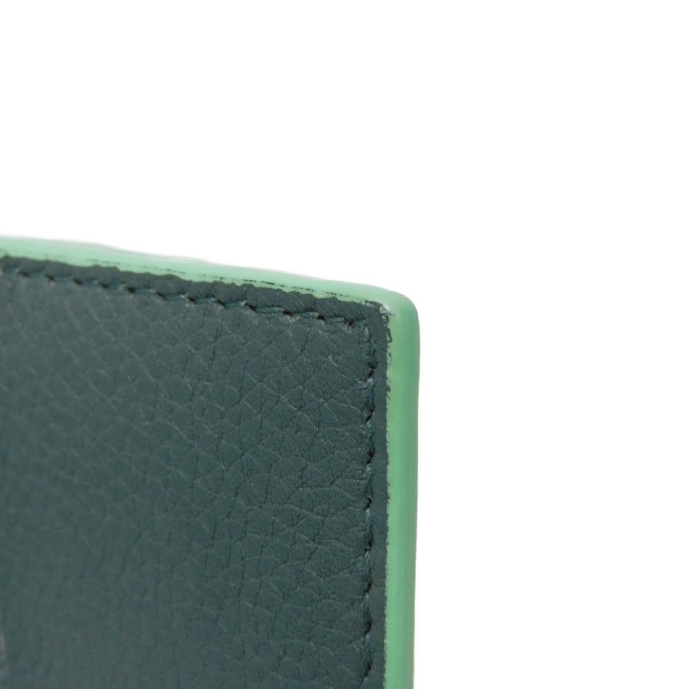 Used 11897 Cassette Credit Card Holder 7946 Inkwell RFID Maxi Intrecciato Light Green Men's from Japan AUTHENTIC