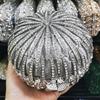 WHTUOHENG Ball Clear Crystal Clutches Evening Bag Women Luxury Diamond Prom Wedding Bridal Purse Rhinestone Mini Minaudiere