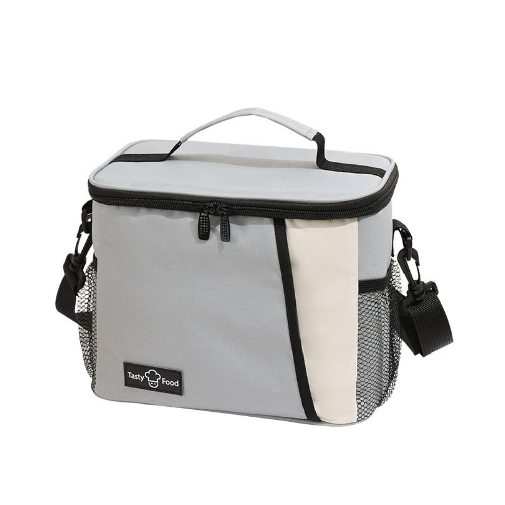 

Adjustable Shoulder Strap Insulated Lunch Box Bag Zipper Food Bag Bag Camping серый