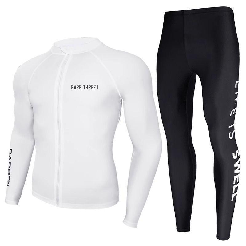 Korean Men's Long Sleeve Quick-Dry Diving Suit: Jellyfish-Proof Snorkeling & Surfing Set.