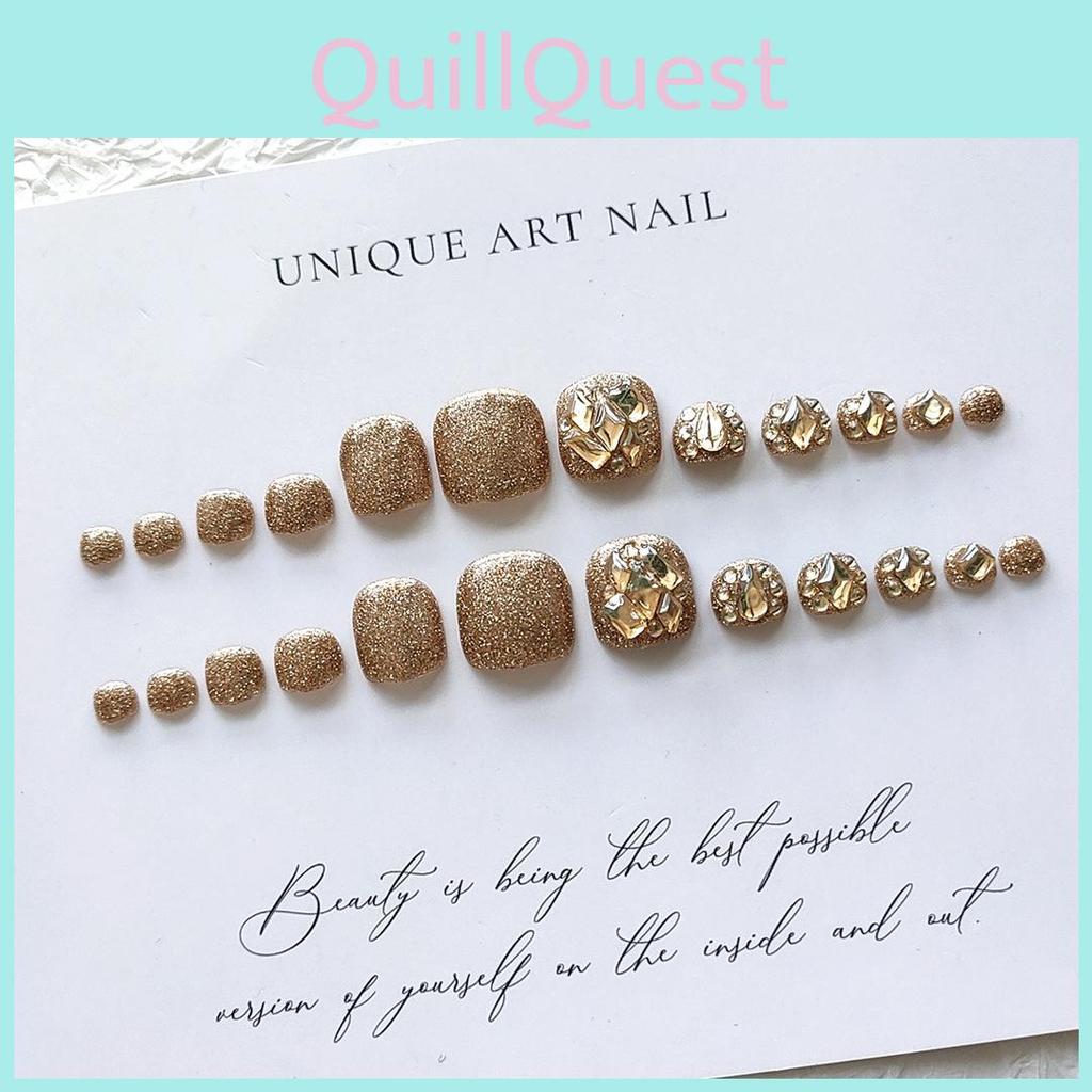 Süßer Stil J-095 Champagner Diamant Zehennagelsticker Glitzer Fußnagelkunst Sternenmuster