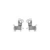 Sterling Silver 3D Zebra Stud Earrings - Korean Mori Style