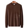 Spring New Style Youth Cotton Boys' Round Neck Sweatshirt Men's Long-sleeved Solid Color Pullover Real Pocket Bottoming Shirt
