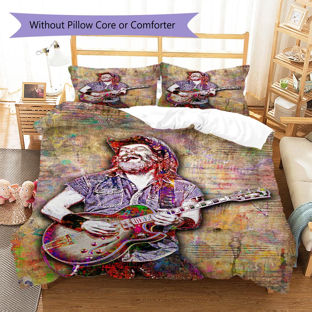 Art of Singer Pattern Bedding Quilt Set Quilt Cover Pillowcase Home Decoration Gift (1 * Duvet Cover + 2 * Pillowcase, Without Core)