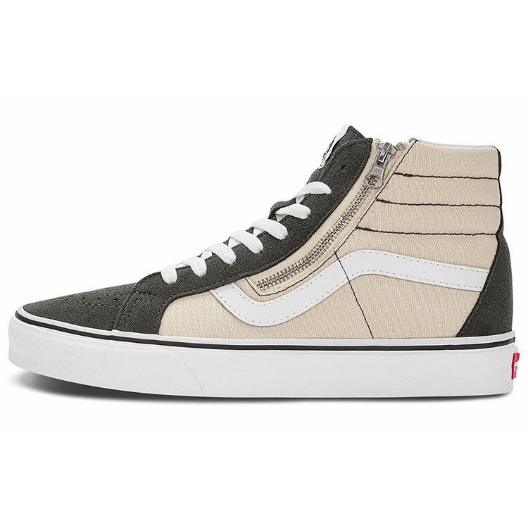 Vans Sk8 Reissue Side Zip High Top Skate Shoes Unisex Sneakers Milk-Tea VN0007NZTWH