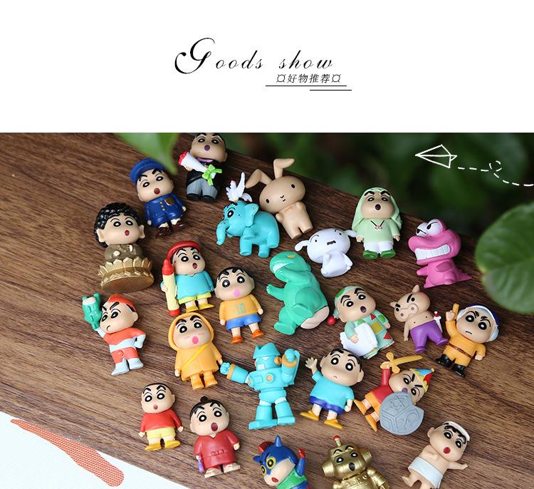 24Pcs/Set Anime Crayon Shin Chan Action Figure Toy Mini Figurines Desktop Home Deroc Collection Model Toys