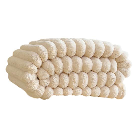 Faux Rabbit Fur Throw Bubble Blanket Warm Blanket Fluffy Blanket Plush Cozy Thick Furry Blanket