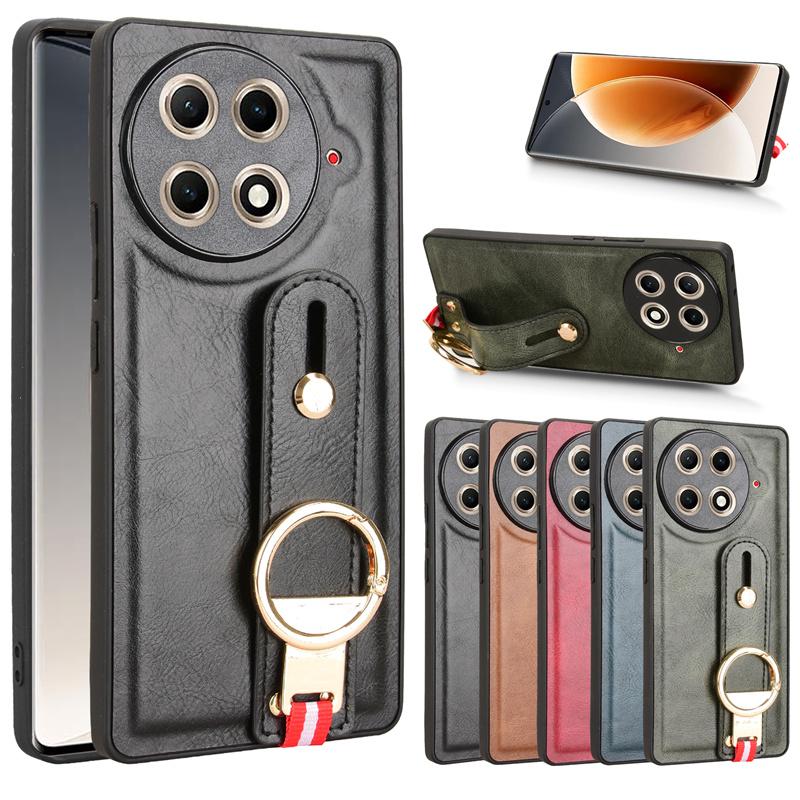 For Tecno Camon 30S Fashion WristStrap Phone Holder Case For Tecno Camon 30S Pro Leather Style Case Drop-Resistant Cover