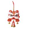 Chinese Lion Dance Ornament Traditional Blessing Souvenir Hanging Pendant with Bells Auspicious Good Luck Charm for Festival New Year Decoration