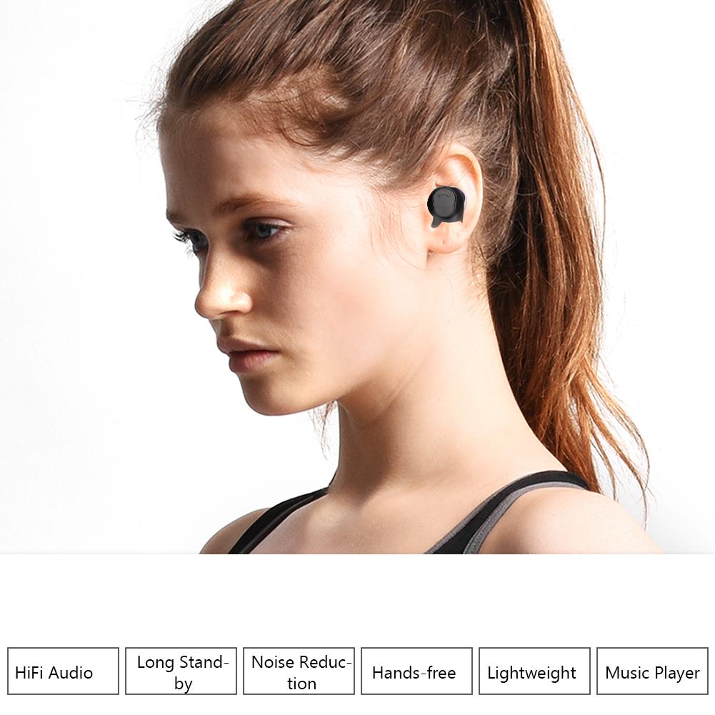 M8 Intelligent Voice Reminder Cordless Bluetooth Sports Headset with 1200 MAh Charging Box