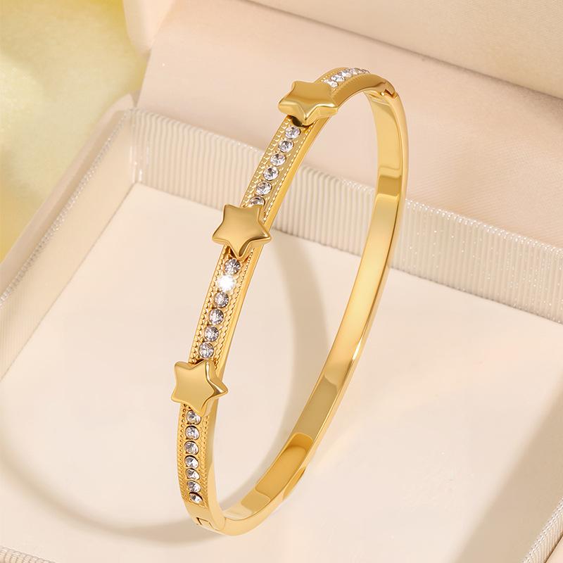 Women's High-end Couple's Bracelet Five-pointed Star Titanium Steel Bracelet