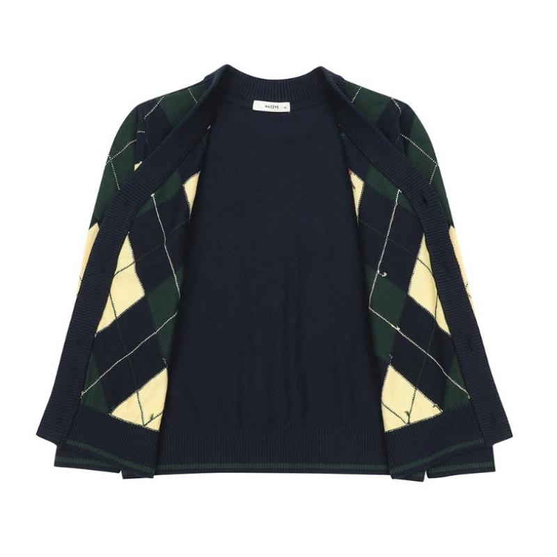 Hazzys Kids Argyle Cardigan Huf12kc11m Nv