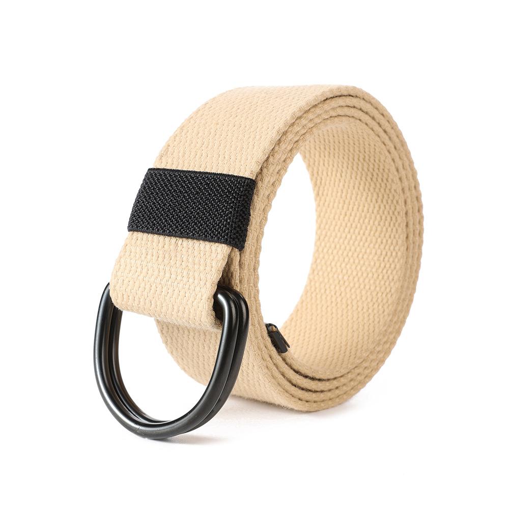 Nylon Double Loop Buckle Belt for Men Women's Daily Fashion Canvas Belt Woven Belt with Adjustable and Elongated Tactical Belt