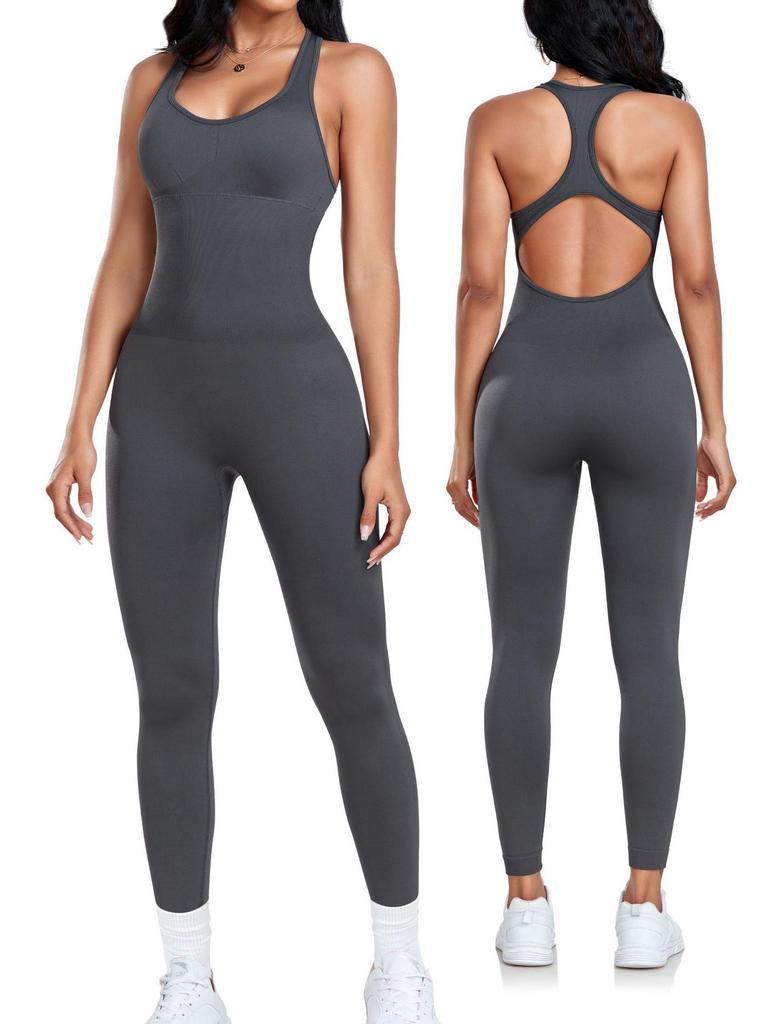 Women's Autumn/Winter Yoga Jumpsuit - Peach Butt, One-Piece Fitness Suit