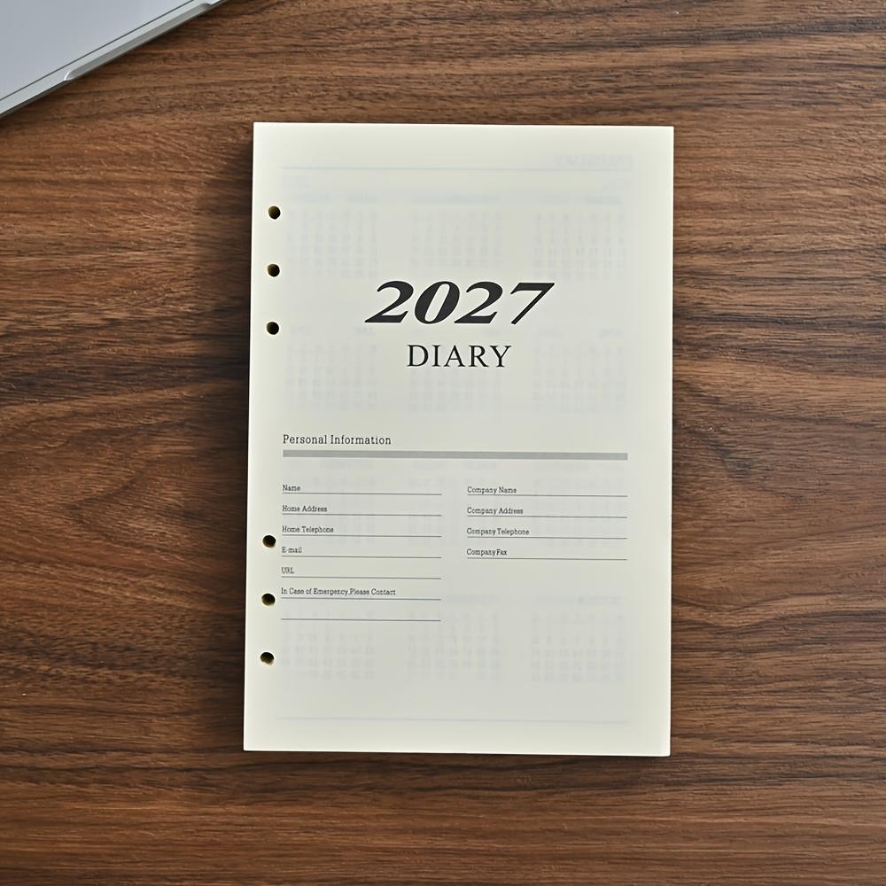 Calendario Inglese a Fogli Mobili 2027, Formato A5, Prodotto da 12 Mesi con 180 Fogli/360 Pagine. Fogli di ricambio per agenda per pianificazione giornaliera a 365 giorni