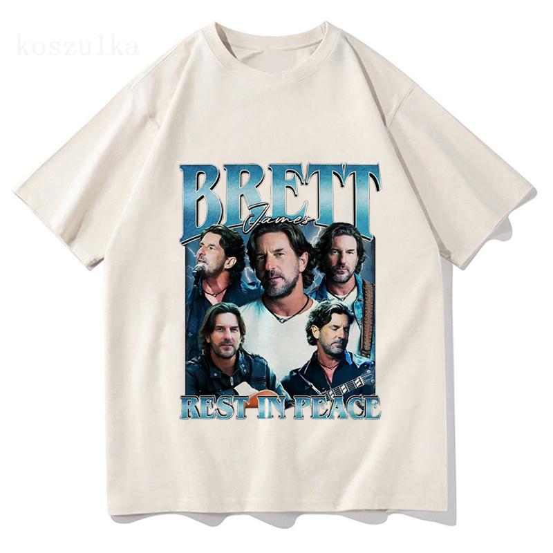 Rest in Peace Brett James T Shirt 2025 Men/women Harajuku Vintage Graphic Tshirt Classic Unisex High Quality Cotton Tee Shirts