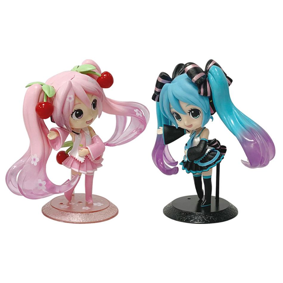 15 ס"מ אנימה חדשה מיקו חמודה קוואי זמרת וירטואלית דמויות פעולה מפיברגלס דוגמת נערה יפה בובה קישוט לחדר לשולחן העבודה