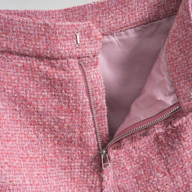 Di Su Xiao Xiang Feng Coarse Floral Hemp A-line Short Skirt with Cutting Label