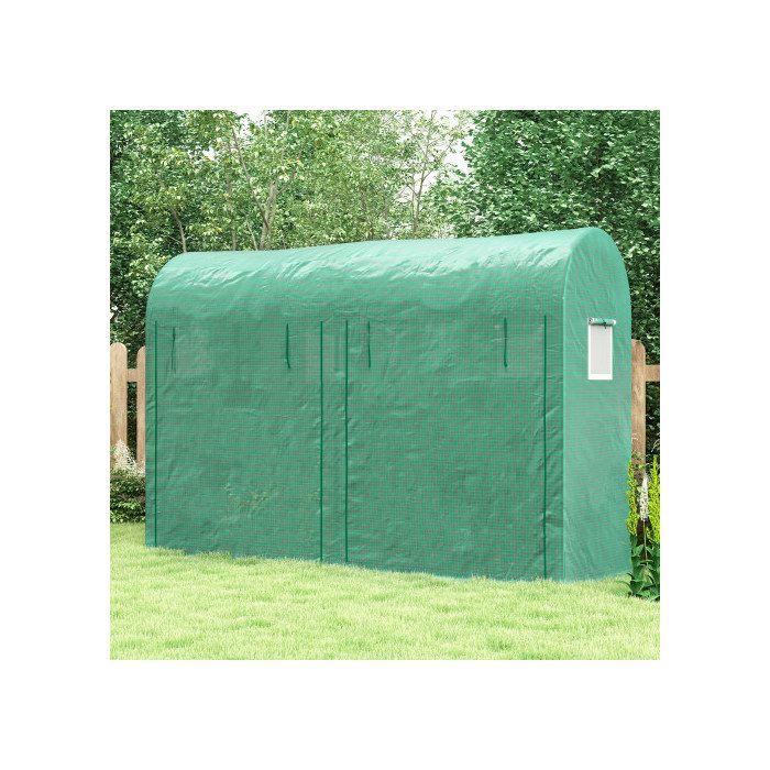 Serra - 300x100x200cm - Rete in PE - Finestra telecomandata - Doppia porta avvolgibile