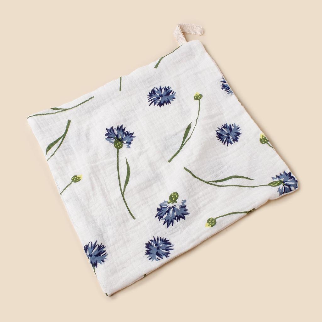 Baby Soft Cotton Muslin Handkerchief with Lanyard