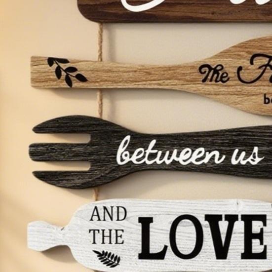 Bless The Food Before Us Kitchen Wall Decor Rustic Wooden Roped Hanging Sign Vintage Farmhouse Wall Art for Kitchen Dining