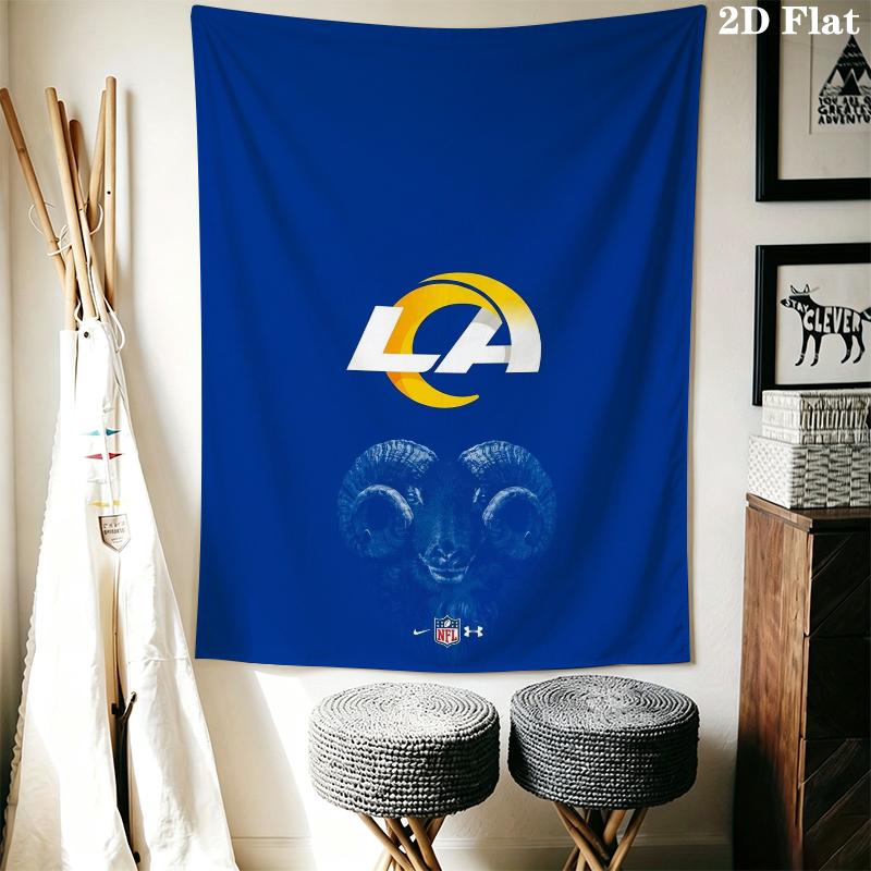 Los Angeles Rams Wall Tapestry Aesthetic Wall Hanging Printed Fabric Blanket Decorative Tapestries for Bedroom Living Room Home Decor